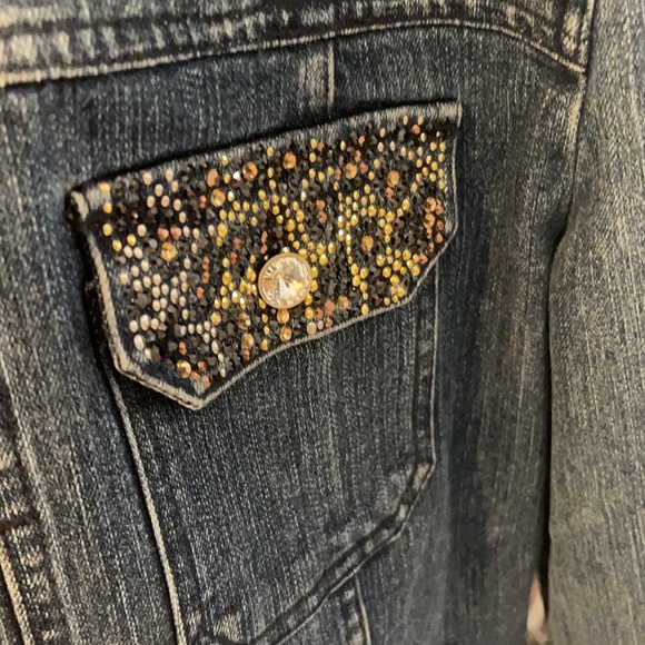 Christine Alexander jean jacket Swarovski crystals - Picture 8 of 10